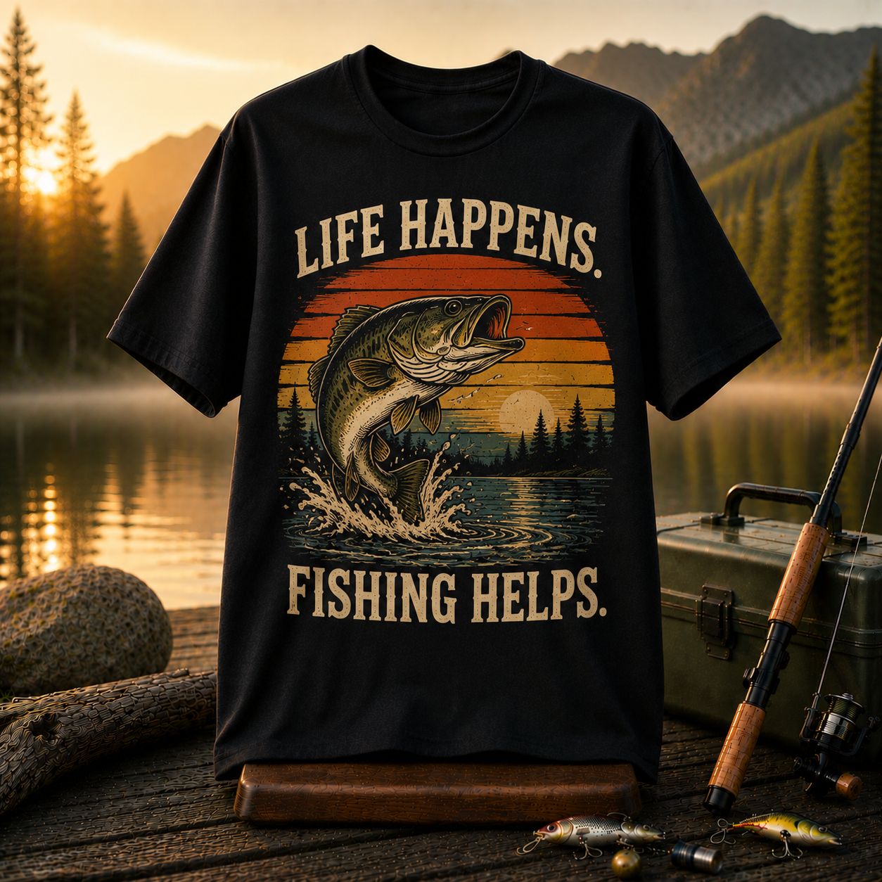 Life Happens Fishing Helps T-Shirt
