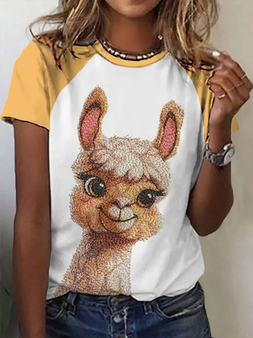 Animal Cute Alpaca T-Shirt Running Wild Horse Apparel Gifts Ideas For Horse - Flickden