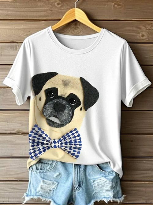 Cute Animal Dog Pattern T-Shirt Funny Kitten Outfit Gift Ideas For Dog Lovers - Flickden