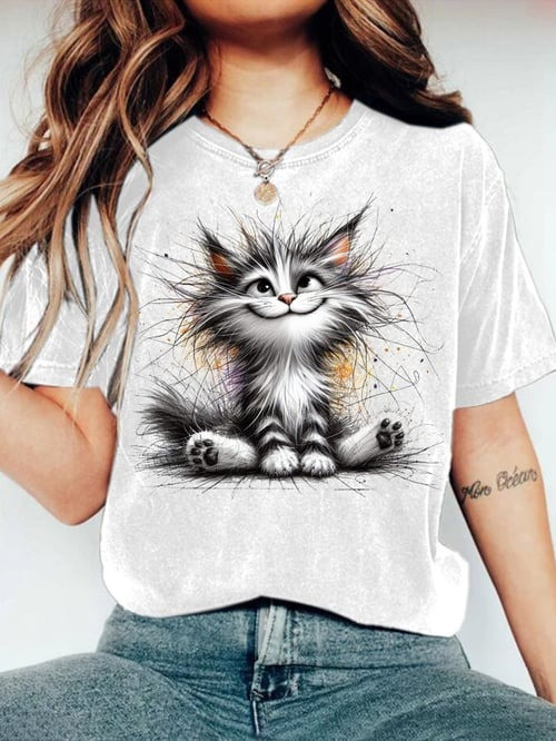 Cute Black Cat T-Shirt Cat Lovers Apparel Gifts Ideas For Wife - Flickden