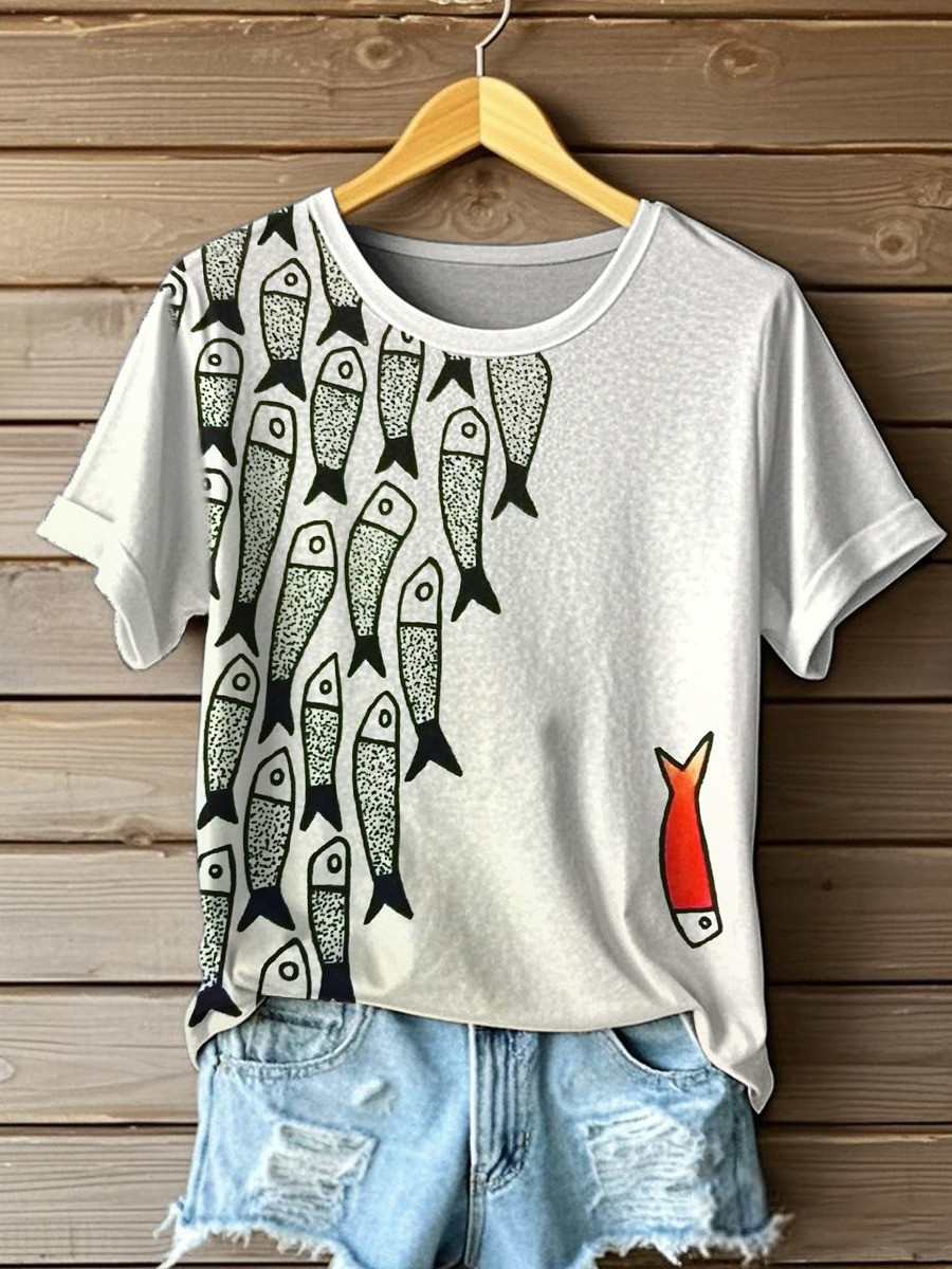 Vintage Fish T-Shirt Summer Ocean Outfits Gift Ideas For Women - Flickden