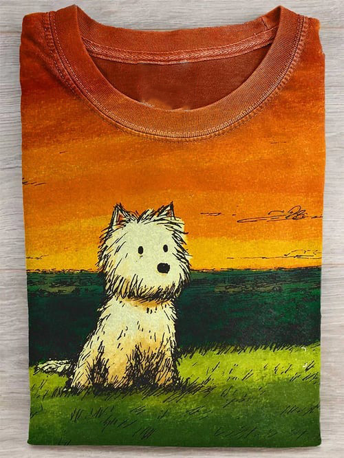 Westie Puppy Art T-Shirt Animal Lovers Shirt Gifts Gifts For Pet Lovers - Flickden