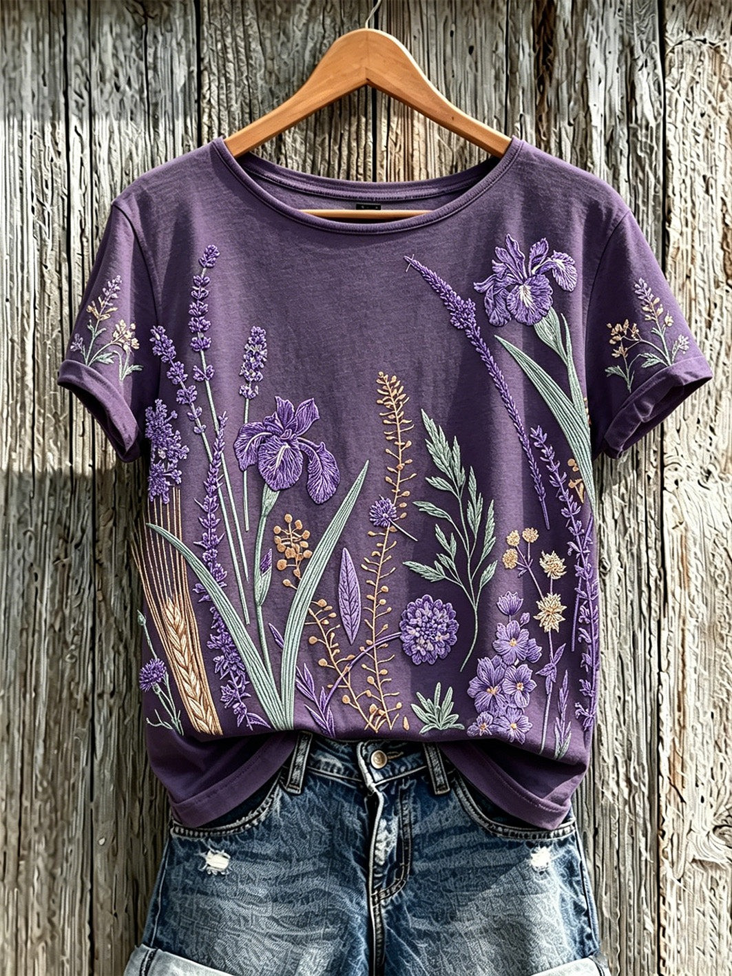 Alzheimer's Awareness Merch Purple Flower T-Shirt Alzheimer's Support Apparel - Flickden
