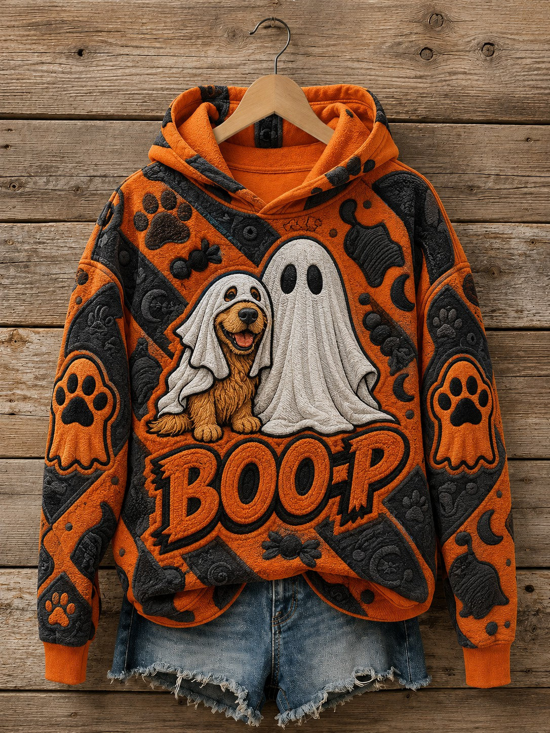 Halloween Merch Lovely Boop Dog Ghost Hoodie Halloween Apparel Gifts For Dog Lovers - Flickden