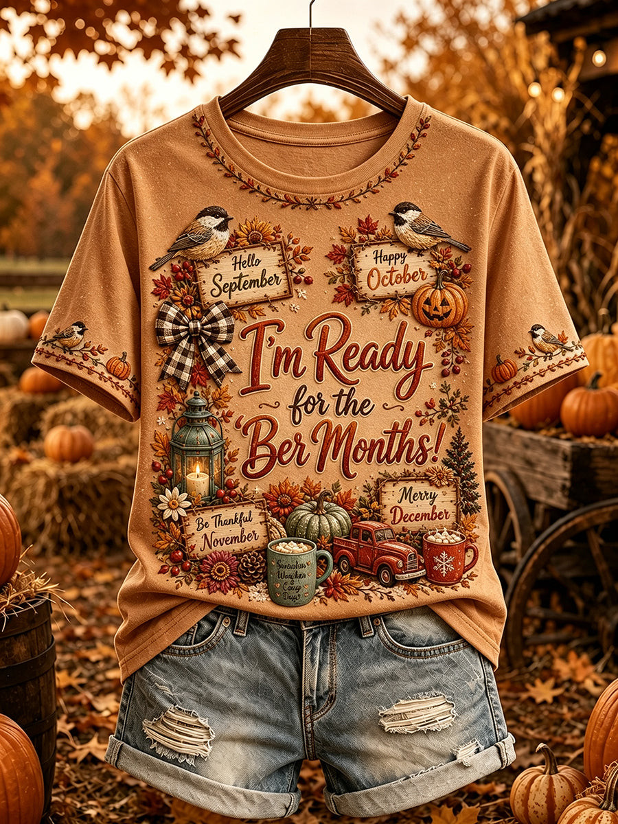 Vintage I'm Ready For The Ber Months T-Shirt Cozy Season Shirt Holiday Vibes Gift For Mom - Flickden