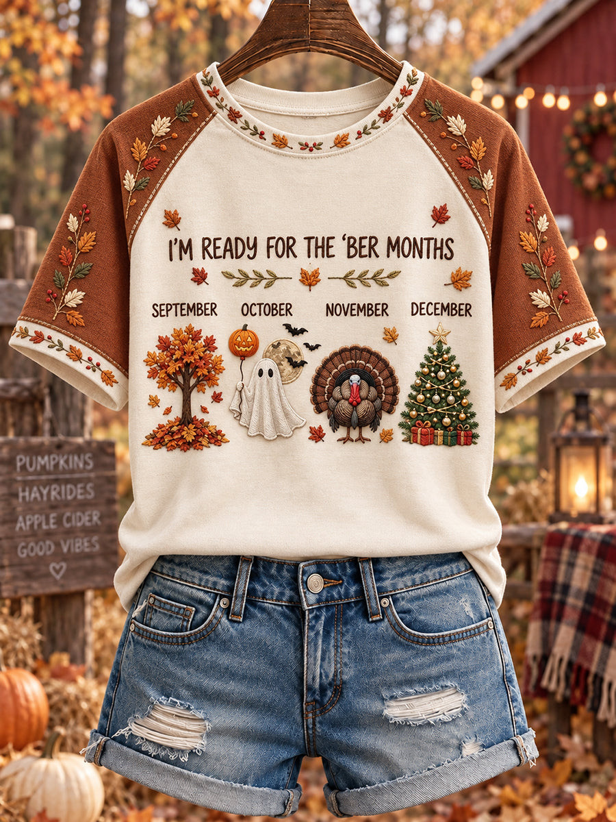 Vintage I'm Ready For The Ber Months V-Neck Shirt Fall Season Outfit Gifts For Sister - Flickden