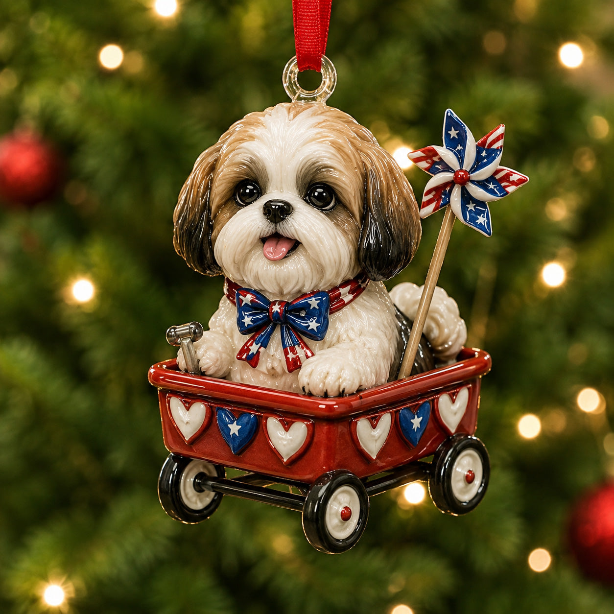 American Shih Tzu Acrylic Ornament Christmas Tree Decoration Pet lover Gift - Flickden