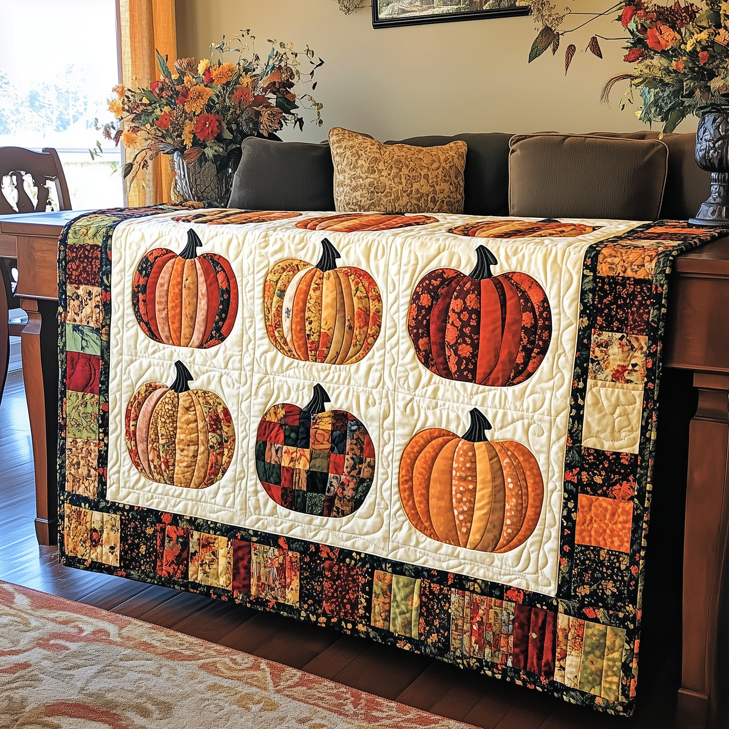 Autumn Quilted Blanket Halloween Decorations For Your Room Gift For Mom - Flickden