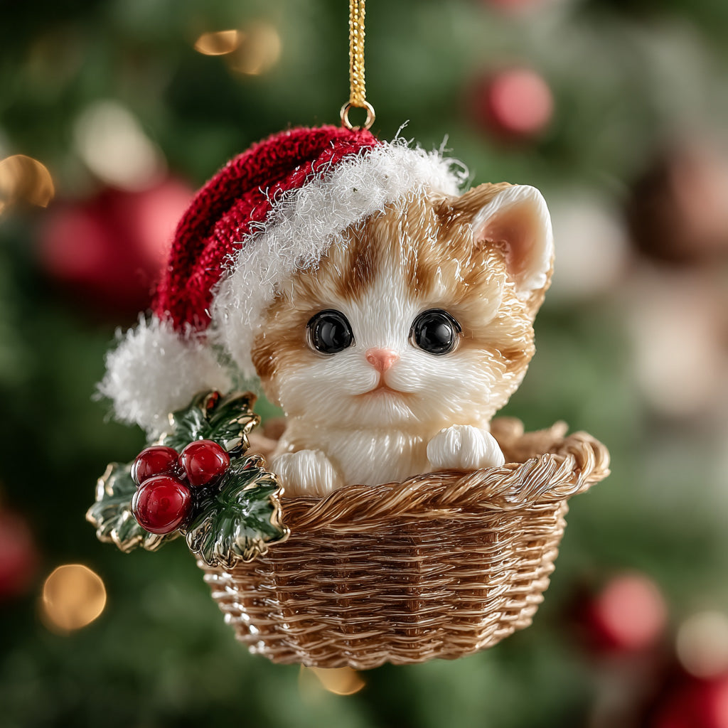 Basket of Joy Ornament Christmas Tree Decoration Gift For Pet Lover - Flickden