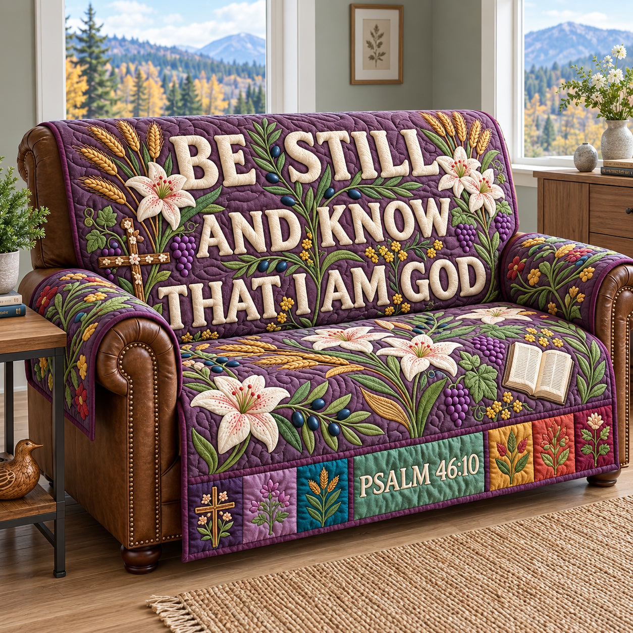 Be Still Quilted Sofa Cover Xmas Home Decor Unique Christmas Gifts 2026 - Flickden