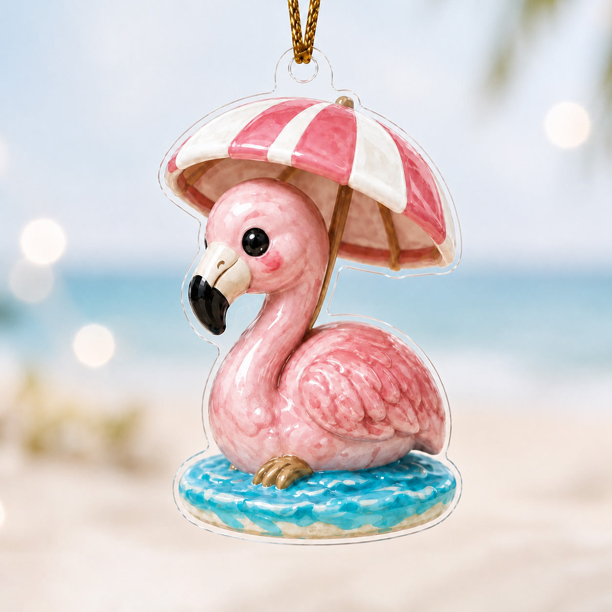 Blossom Flamingo Adorable Acrylic Ornament Cute Christmas Tree Decor Gift Idea - Flickden