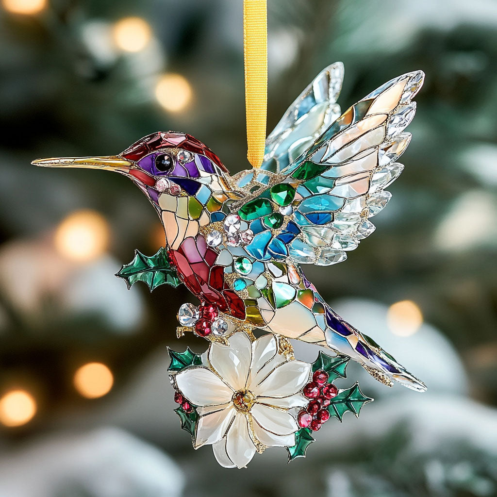 Blossom Wings Christmas Acrylic Ornament Holiday Tree Decor Bird Lover Gift - Flickden