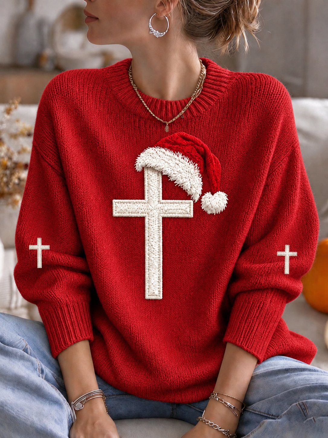 Christmas Faith Sweater Xmas Outfit Festive Surprises For Proud American Ladies - Flickden