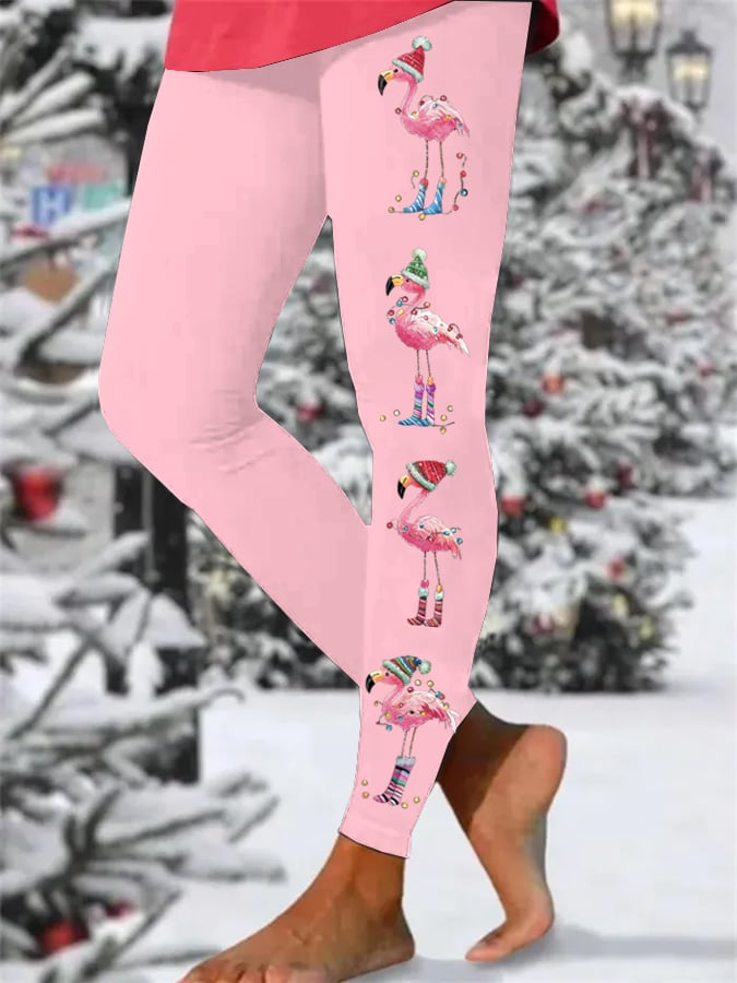 Christmas Flamingo Legging Christmas Clothing Affordable Christmas Gifts For Her - Flickden