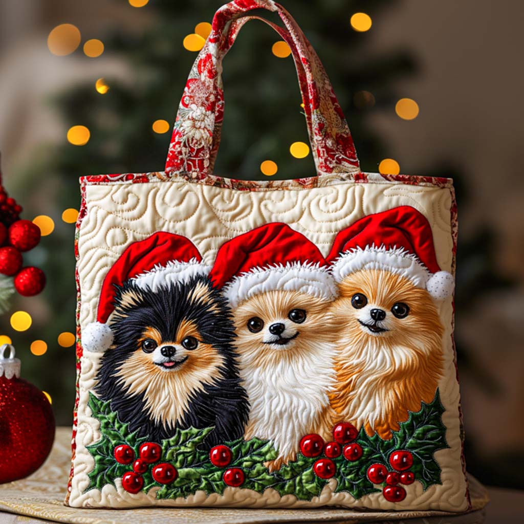 Christmas Merch Pom Holiday Joy Tote Bag Christmas Handbag Gifts For Dog Lover - Flickden