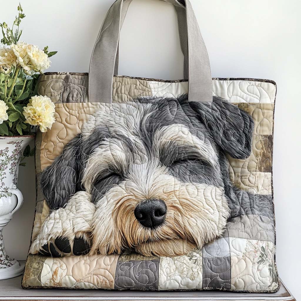 Christmas Merch Schnauzer Sweet Nap Tote Bag Cute Christmas Handbag Gifts For Dog Lover - Flickden