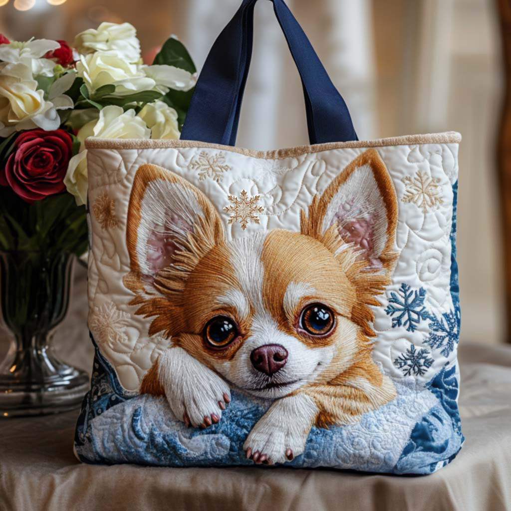 Christmas Merch Sweet Chihuahua Tote Bag Cute Christmas Handbag Gifts For Dog Lover - Flickden
