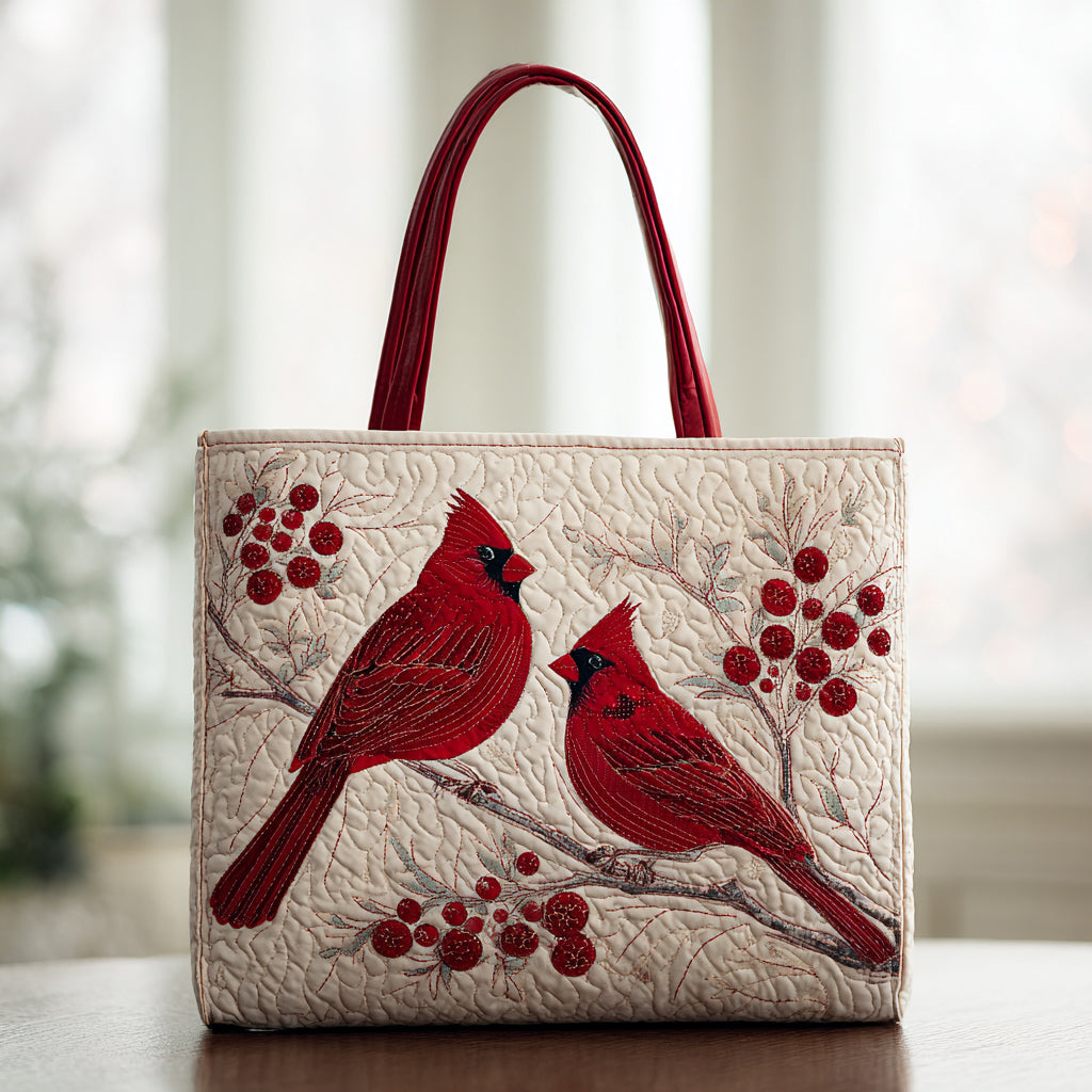 Christmas Merch White Cardinal Tote Bag Christmas Handbag Gifts For Bird Lover - Flickden