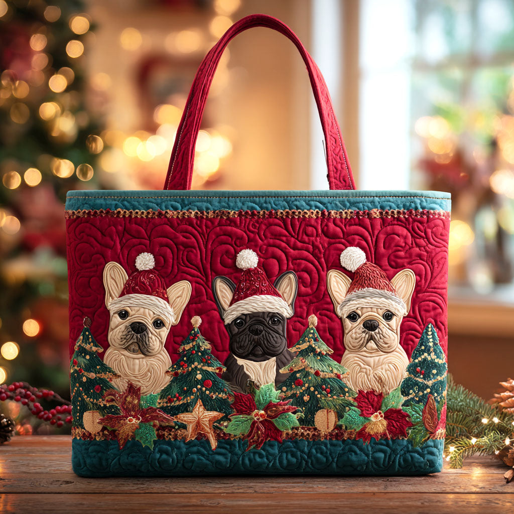 Christmas Merch Winter Puppy Cheer Tote Bag Cute Christmas Handbag Gifts For Dog Lover - Flickden