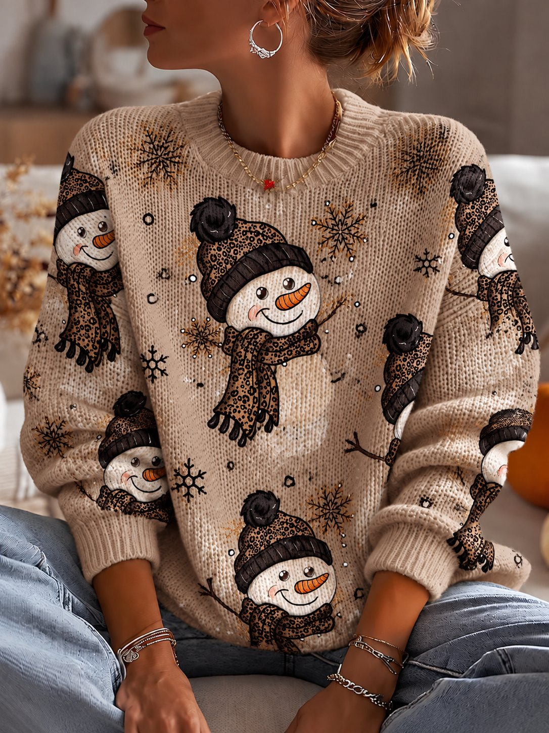 Christmas Snowman Sweater Christmas OutfitSeasonal Treasures For Patriotic Ladies - Flickden