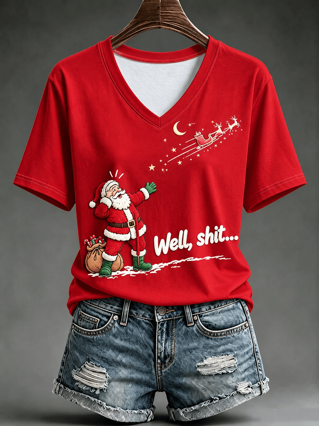 Christmas V-Neck Shirt Outfit Christmas Xmas Gifts For Great Grandmothers - Flickden