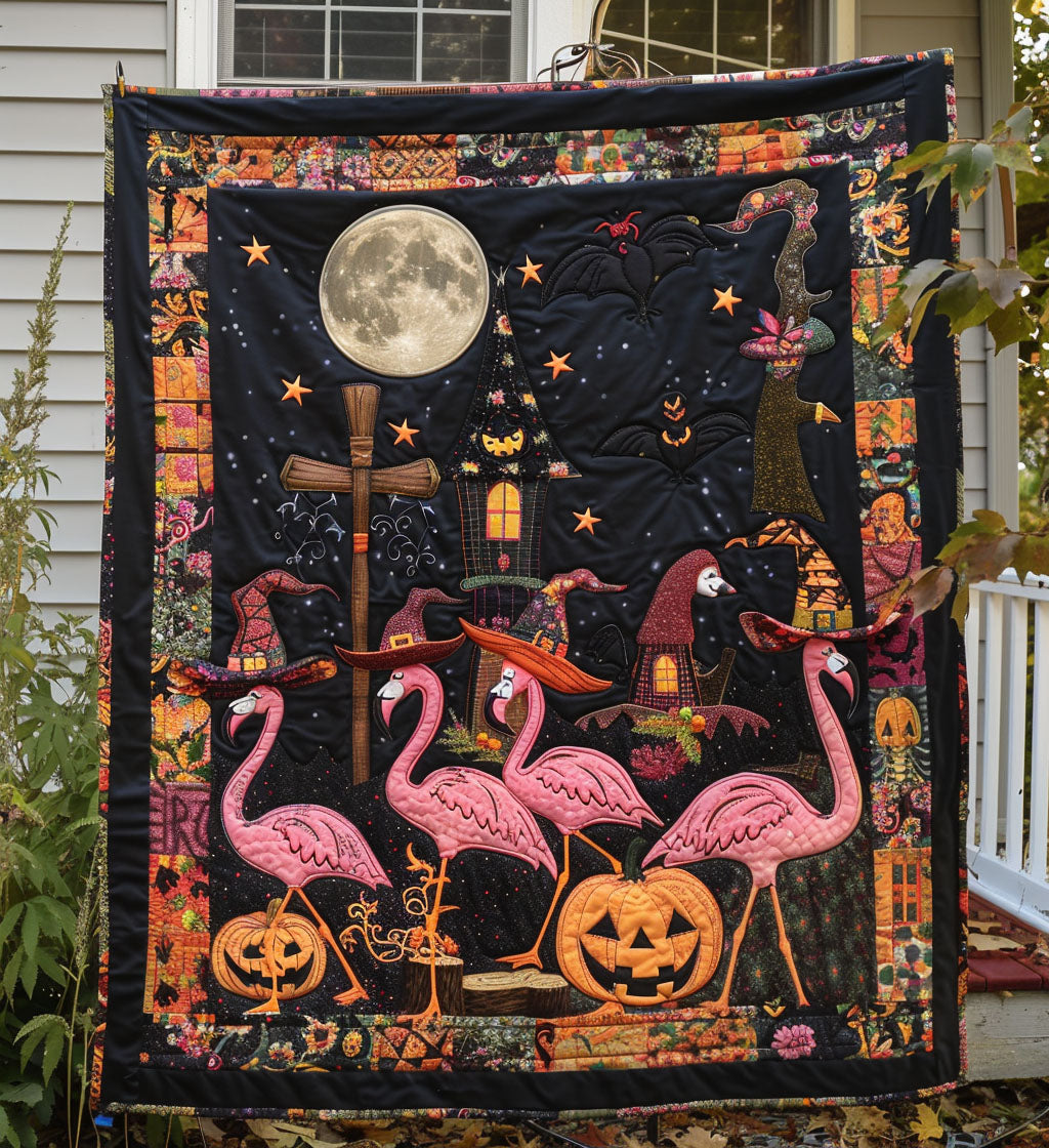 Creepy Flamingos Quilted Blanket Halloween House Decorations Inside - Flickden
