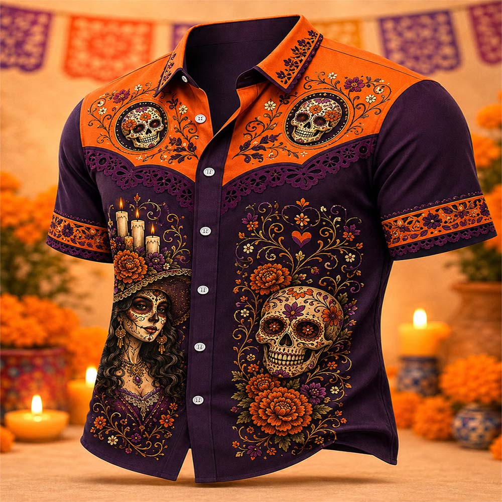 Day Of The Dead Merch Catrina And Skull Shirt Day Of The Dead Mexican Holiday Gift For Dad - Flickden