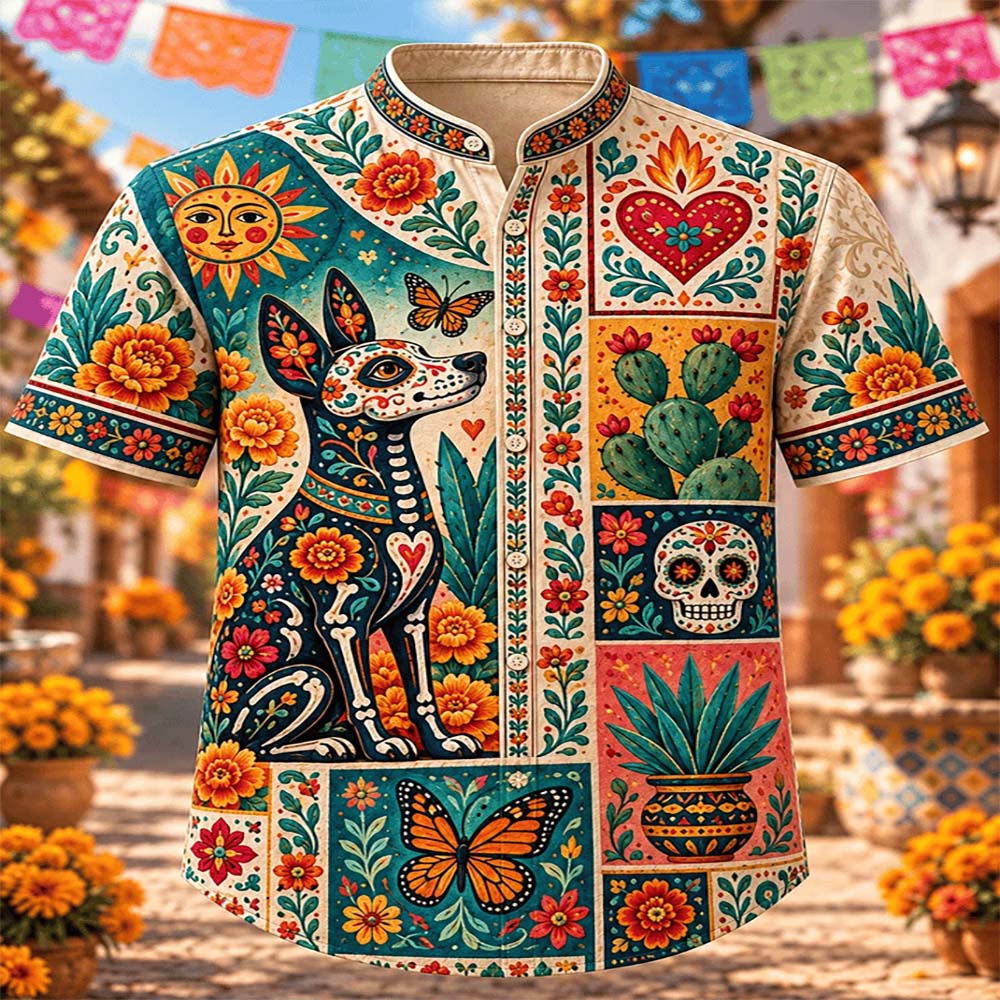 Day Of The Dead Merch Sugar Skull Dog Shirt Skull For Dia De Los Muertos Gift For Husband - Flickden