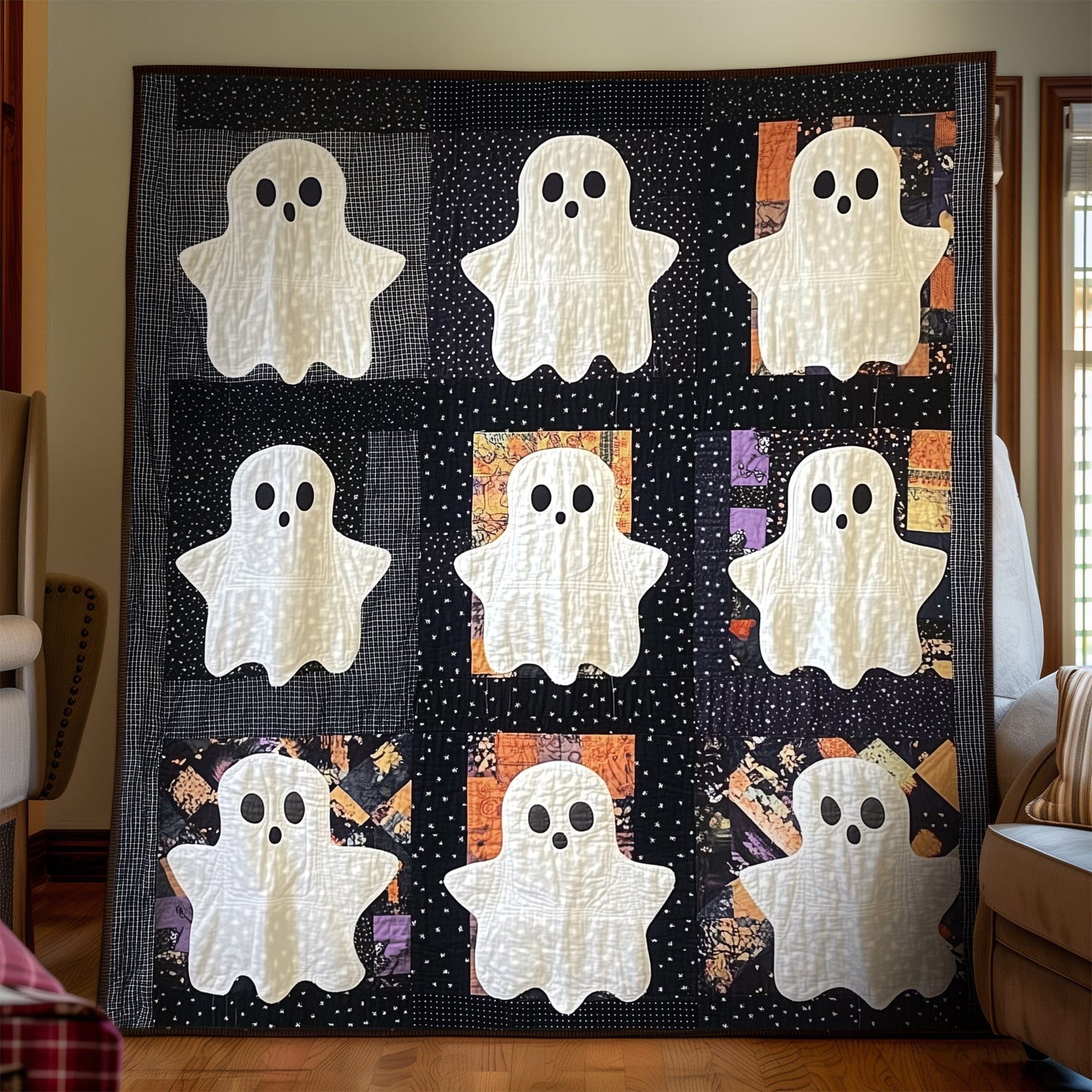 Eerie Apparitions Quilted Blanket Halloween Decorations For Your Room - Flickden