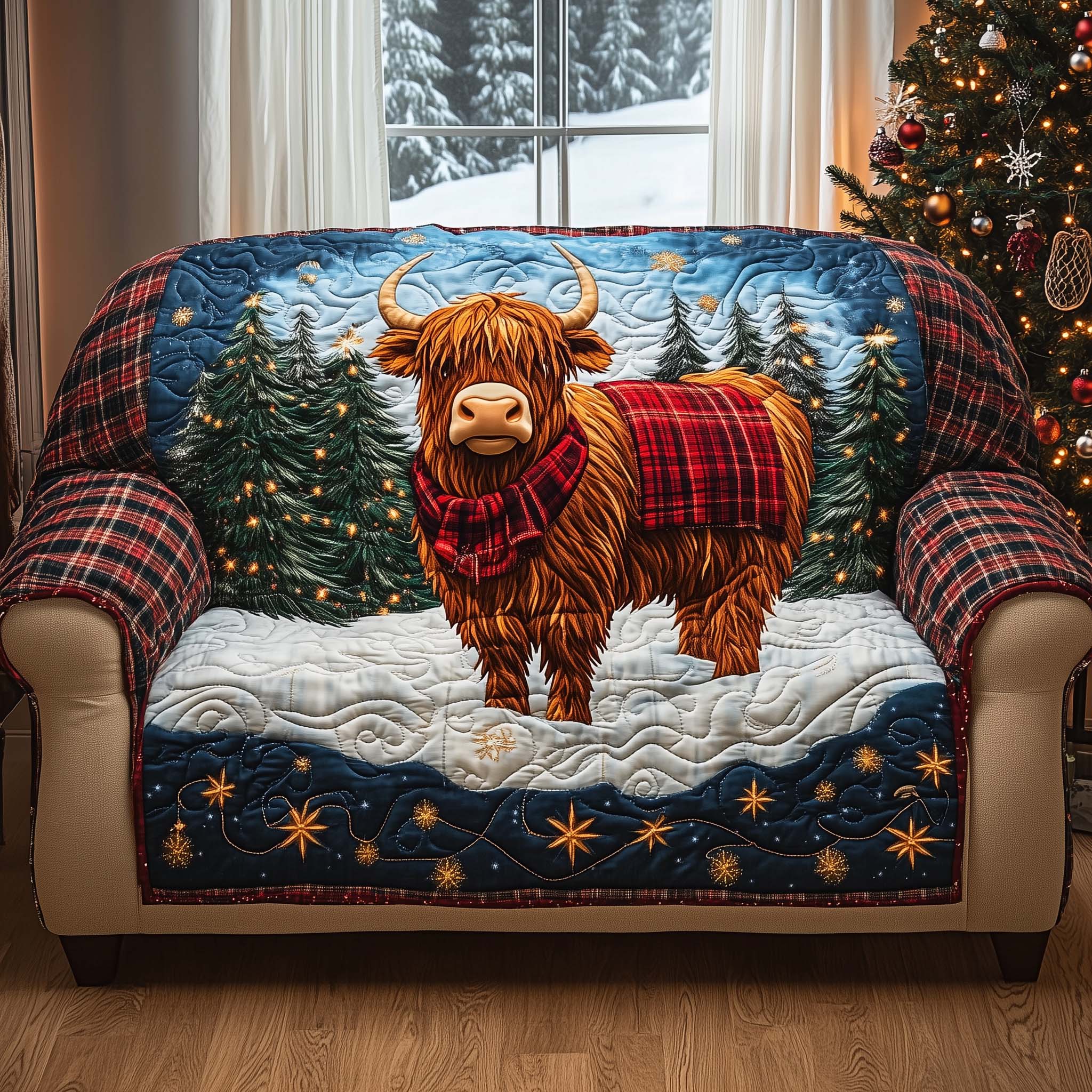 Forest Guardian Quilted Sofa Cover Christmas Room Decoration Items Christmas Ideas For Her - Flickden