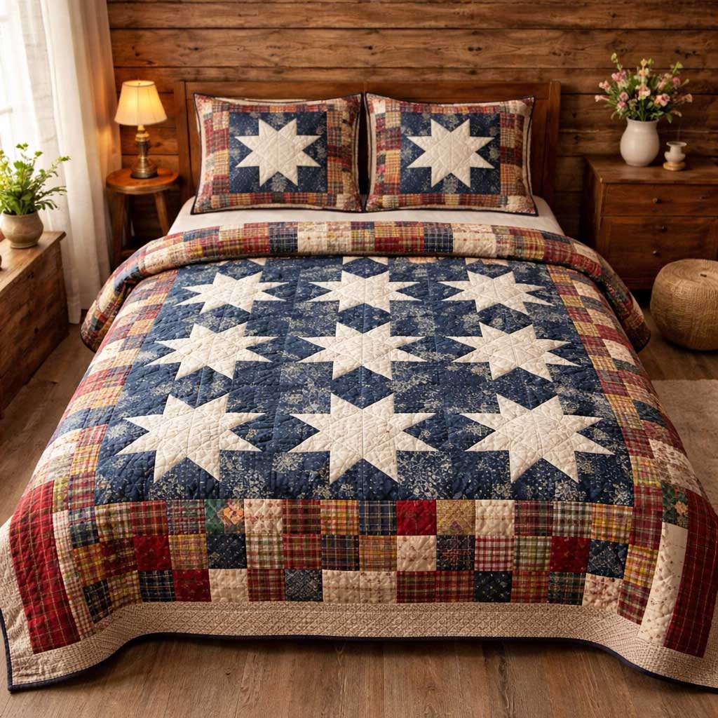Heritage Patch Quilted Bedding Set Aesthetic Room Decor Gift For Patriots - Flickden