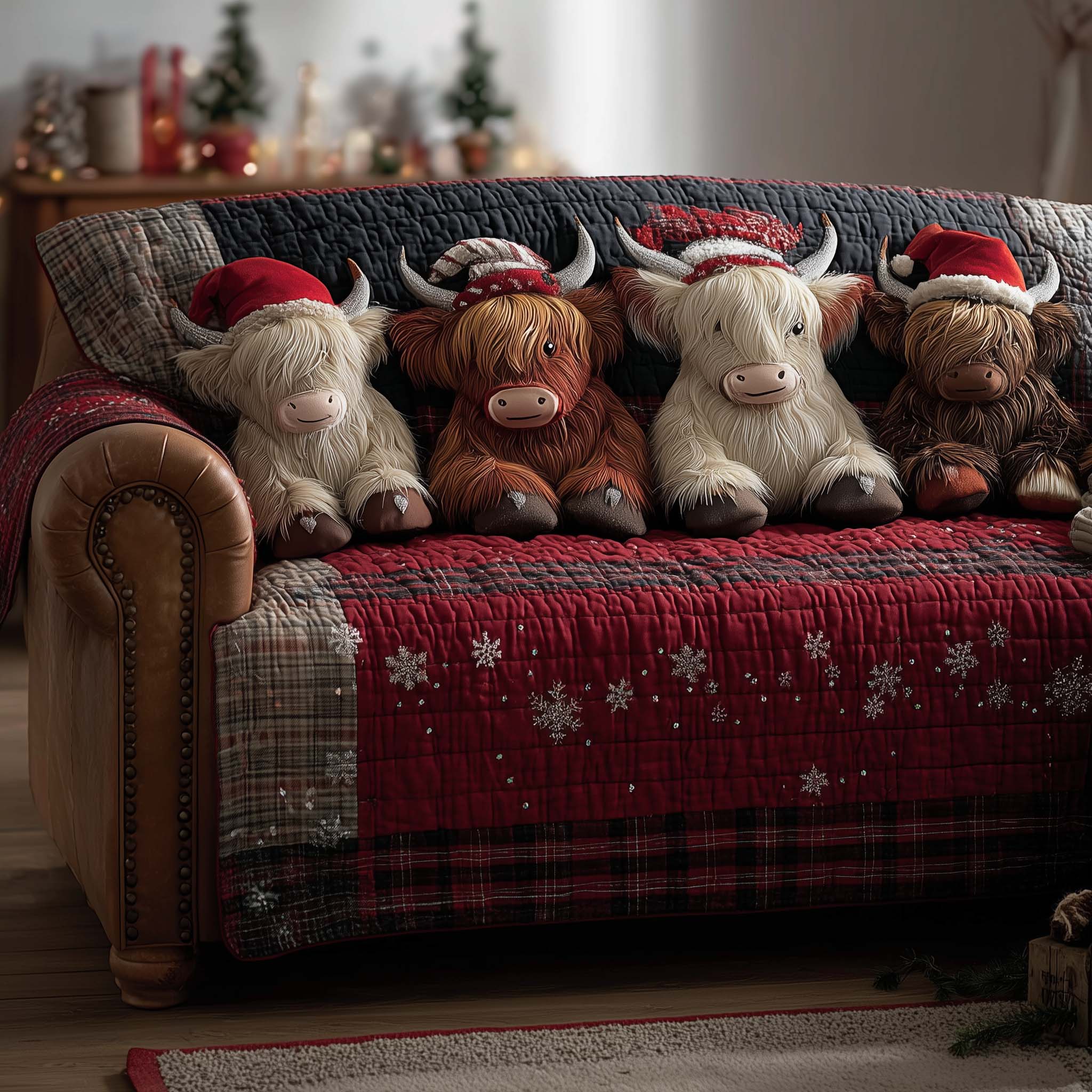 Holiday Farmstead Quilted Sofa Cover Christmas Sofa Decorations Christmas Gift Hampers - Flickden