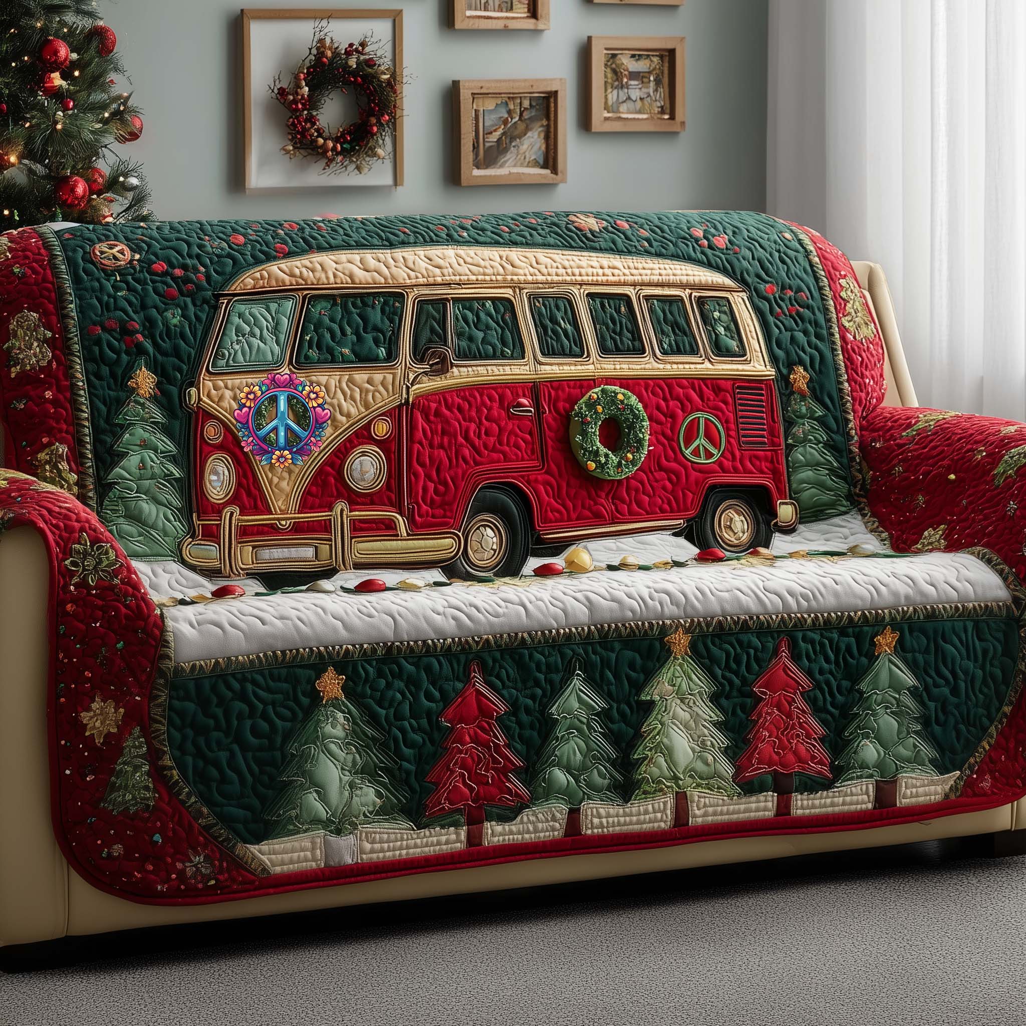 Holiday Van Quilted Sofa Cover Xmas Good Decoration Christmas Ideas 2026 - Flickden