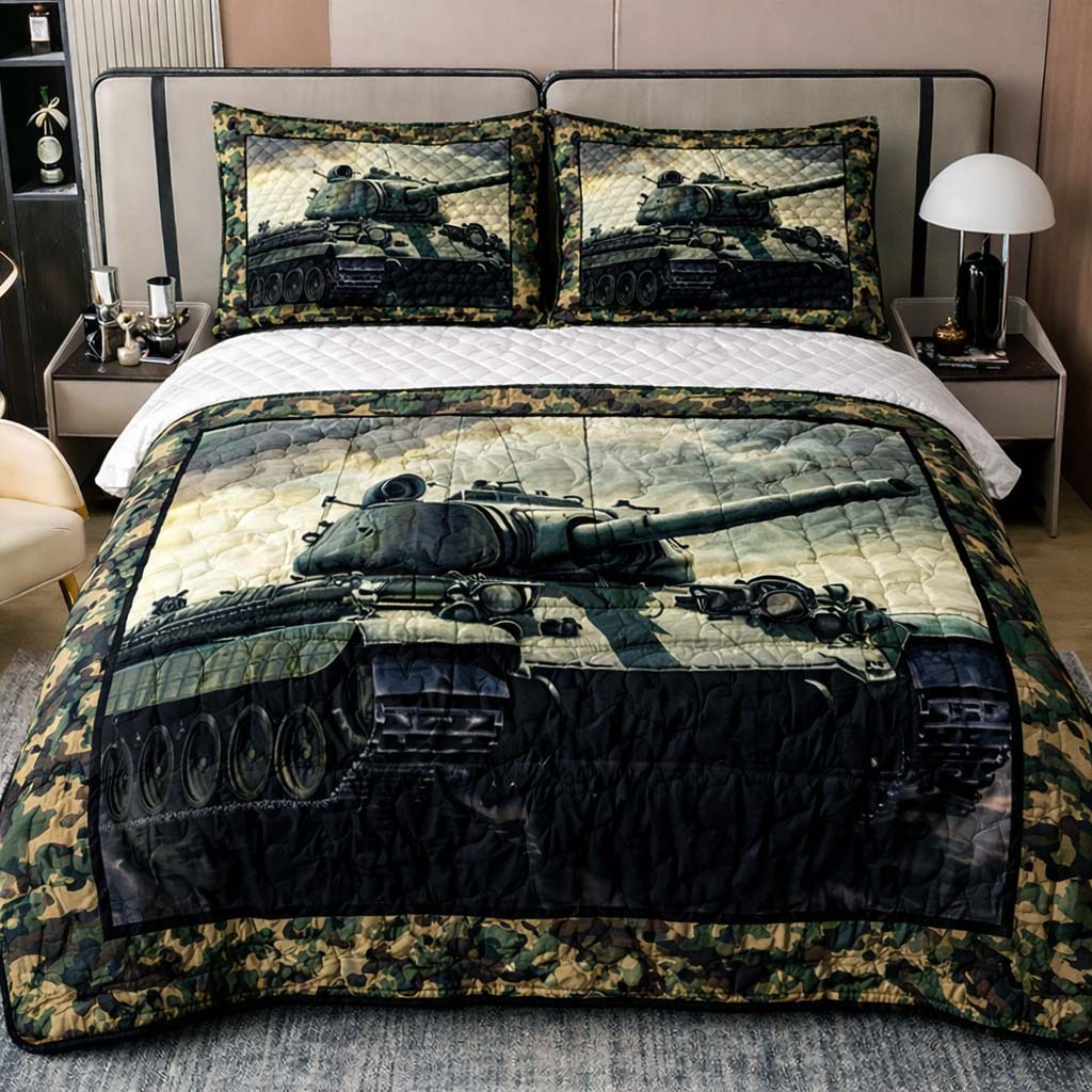 Iron Vanguard Quilted Bedding Set Army Camouflage Patriotic Bedding Gift For Soldiers - Flickden