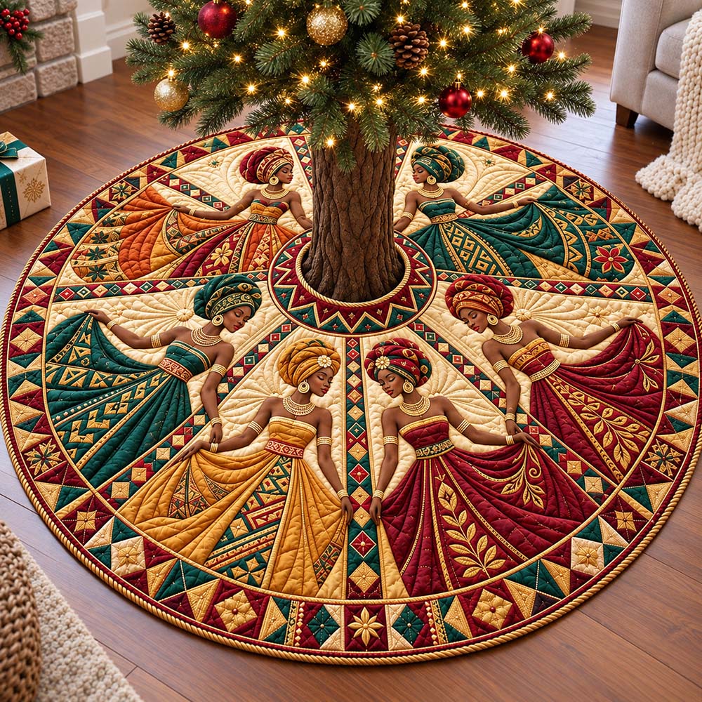 Melanin Queens Quilted Tree Skirt GFTMelanin Queens Quilted Holiday Tree Skirt Xmas Decor Gifts For Christmas Enthusiasts - Flickden