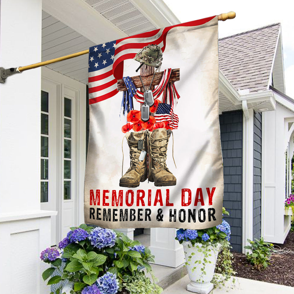 Memorial Day Remember And Honor Flag Holiday Vacation House Decoration Veteran Gift - Flickden