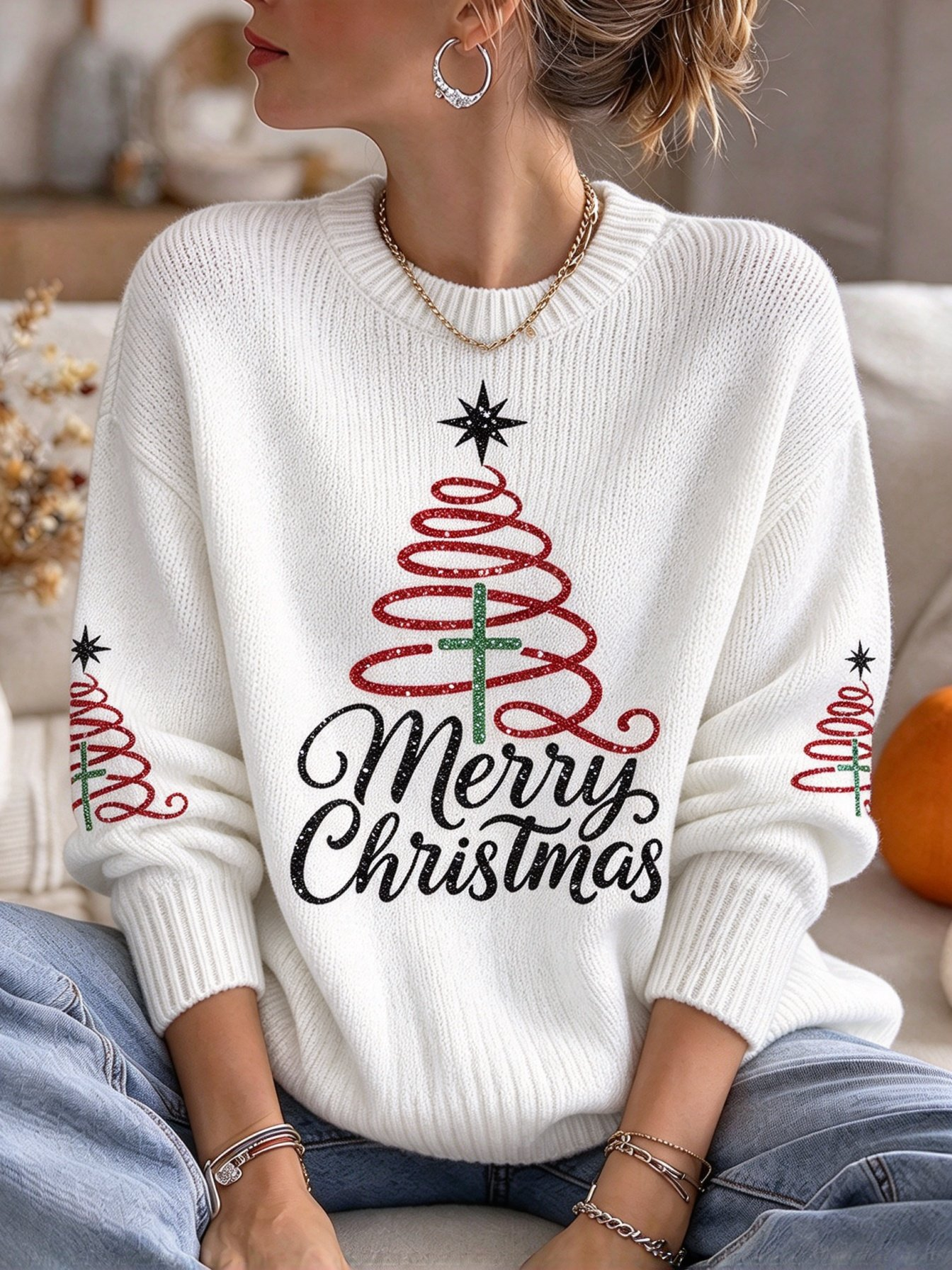 Merry Christmas Sweater Festive Apparel Christmas Gifts For Daughters And Nieces - Flickden