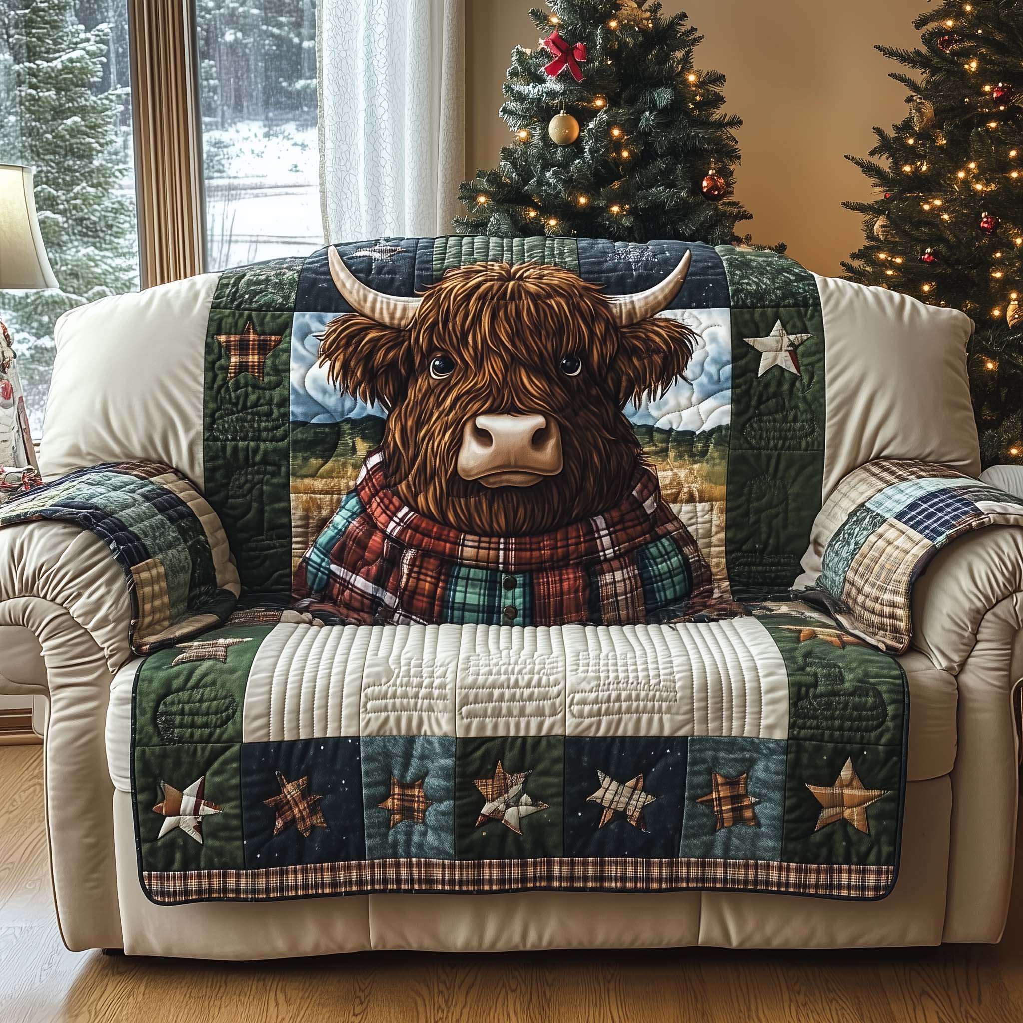 Modern Patch Quilted Sofa Cover Christmas Room Decor Mother In Law Christmas Gift - Flickden