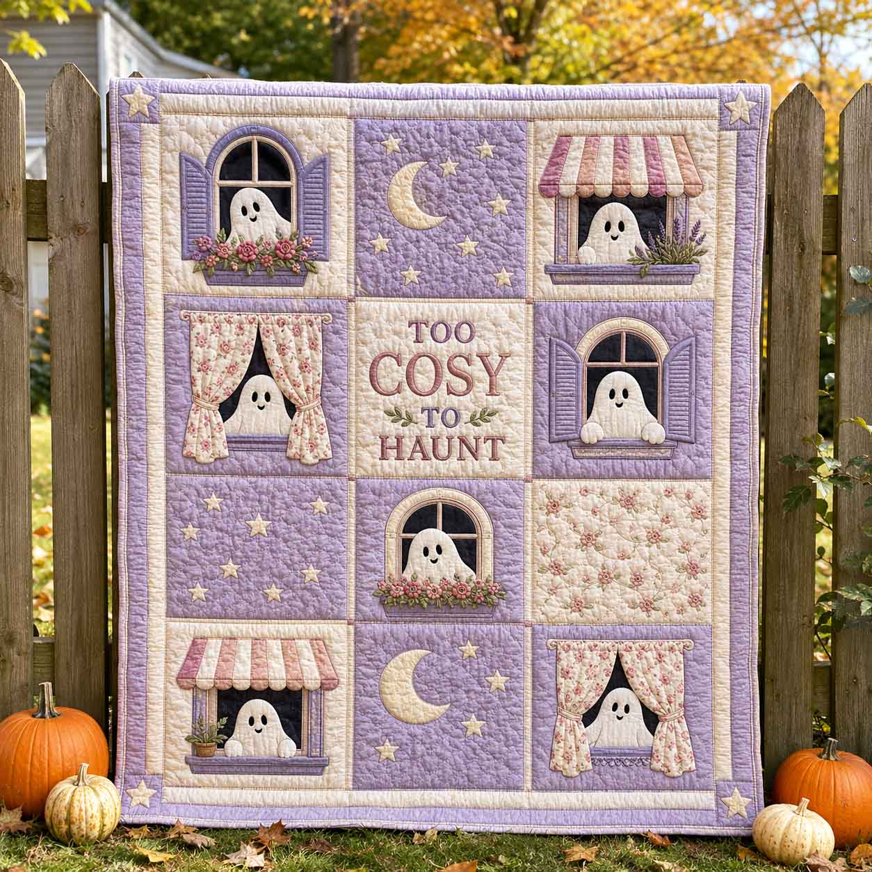 Panel Party Quilted Blanket Ghost Bedroom Decor Gift For Best Friends - Flickden