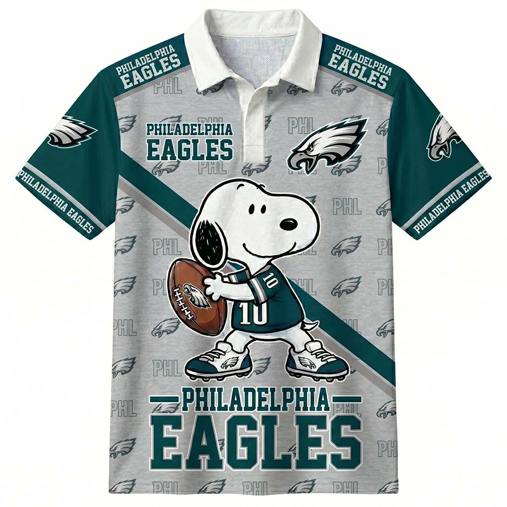 Philadelphia Eagles Merch Snoopy Polo Shirt Eagles Football Pride Apparel Best Gifts For Fans - Flickden