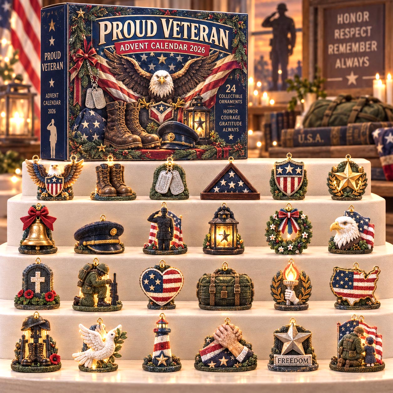 Proud Veteran Advent Calendar 2026 24 Days Christmas Countdown Gift For Brother - Flickden