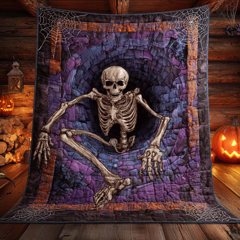 Skeleton Gate Quilted Blanket Spooky Home Decor Gift For Girlfriend - Flickden