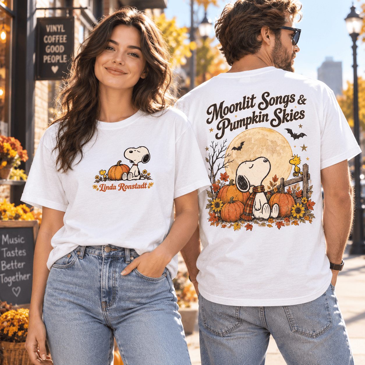Snoopy Merch Linda Ronstadt Moonlit Songs T-Shirt Autumn Snoopy Clothes Gifts For Mom - Flickden