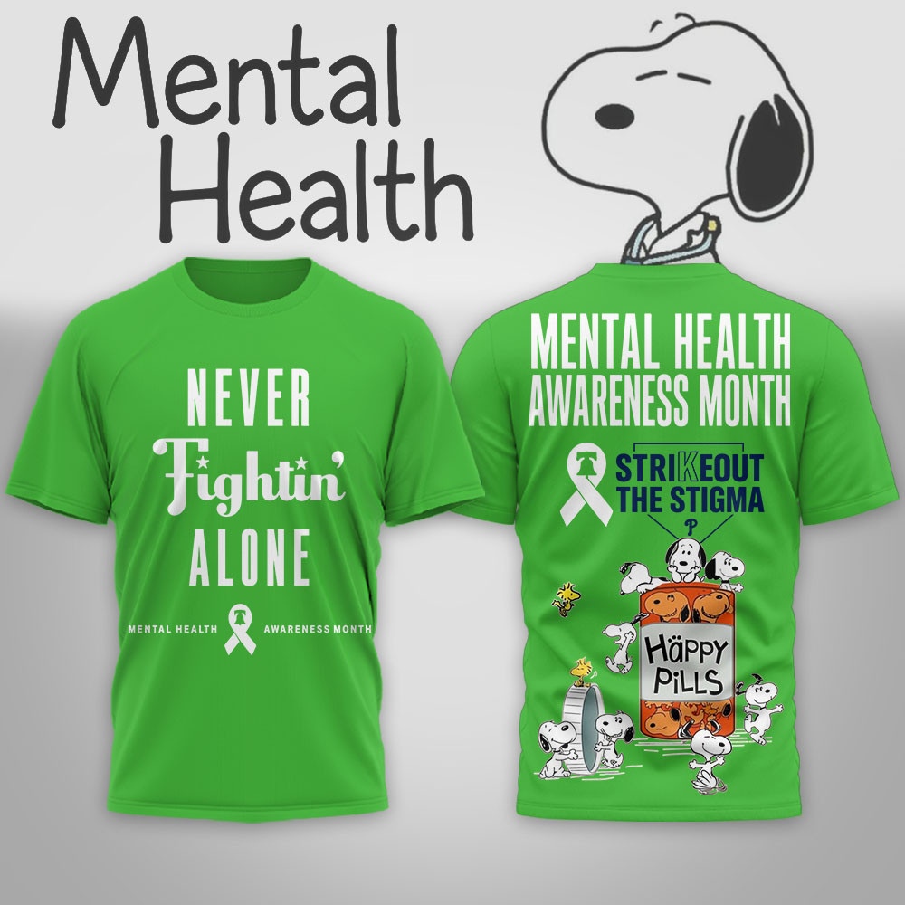 Snoopy Merch Mental Health Happy Pills T-Shirt Snoopy Clothing Gifts For Brother - Flickden
