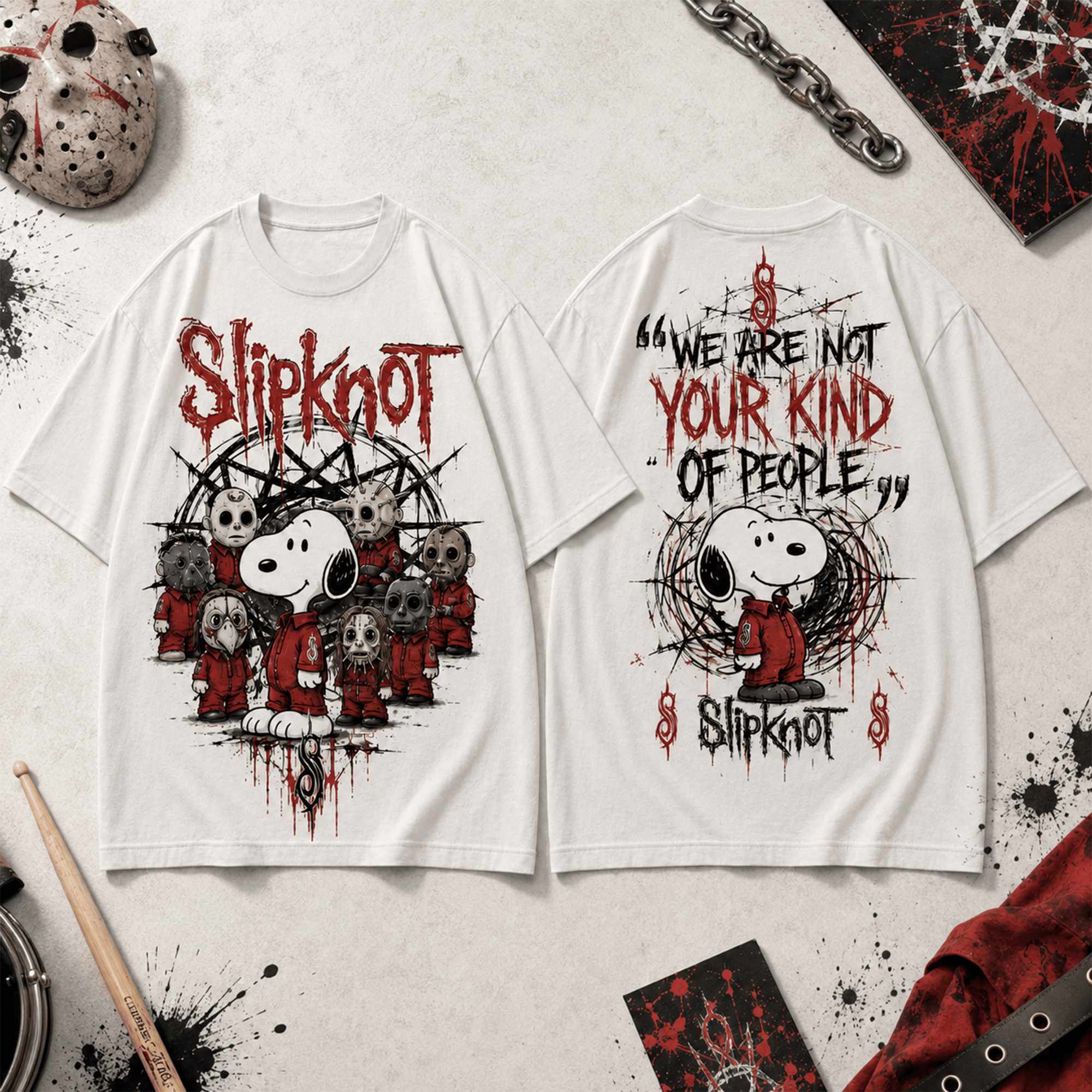 Snoopy Merch Slipknot We Are Not Your Kind T-Shirt Heavy Metal Clothes Gifts For Son - Flickden
