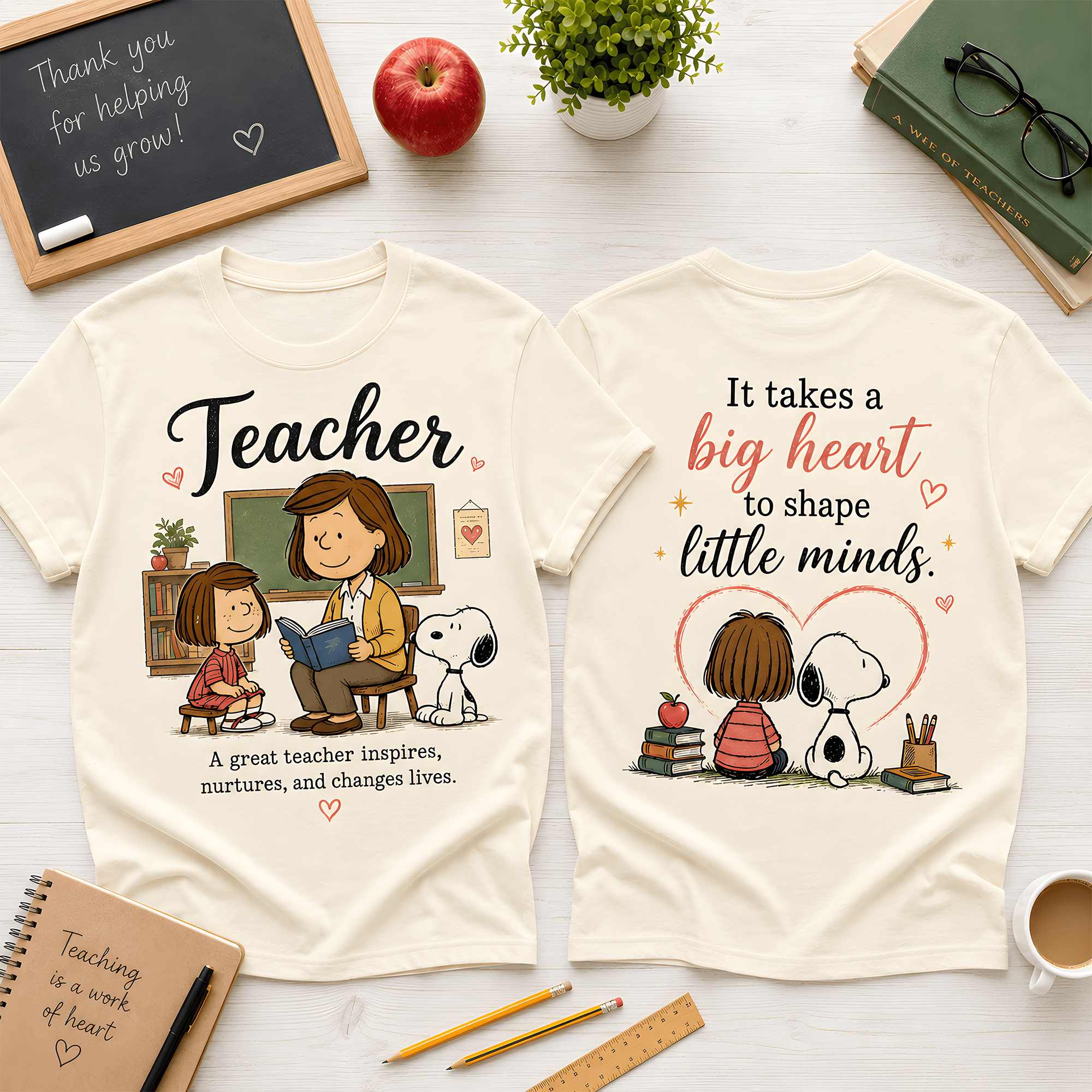 Snoopy Merch Snoopy Teacher T-Shirt Snoopy Clothes Gifts For Mom - Flickden