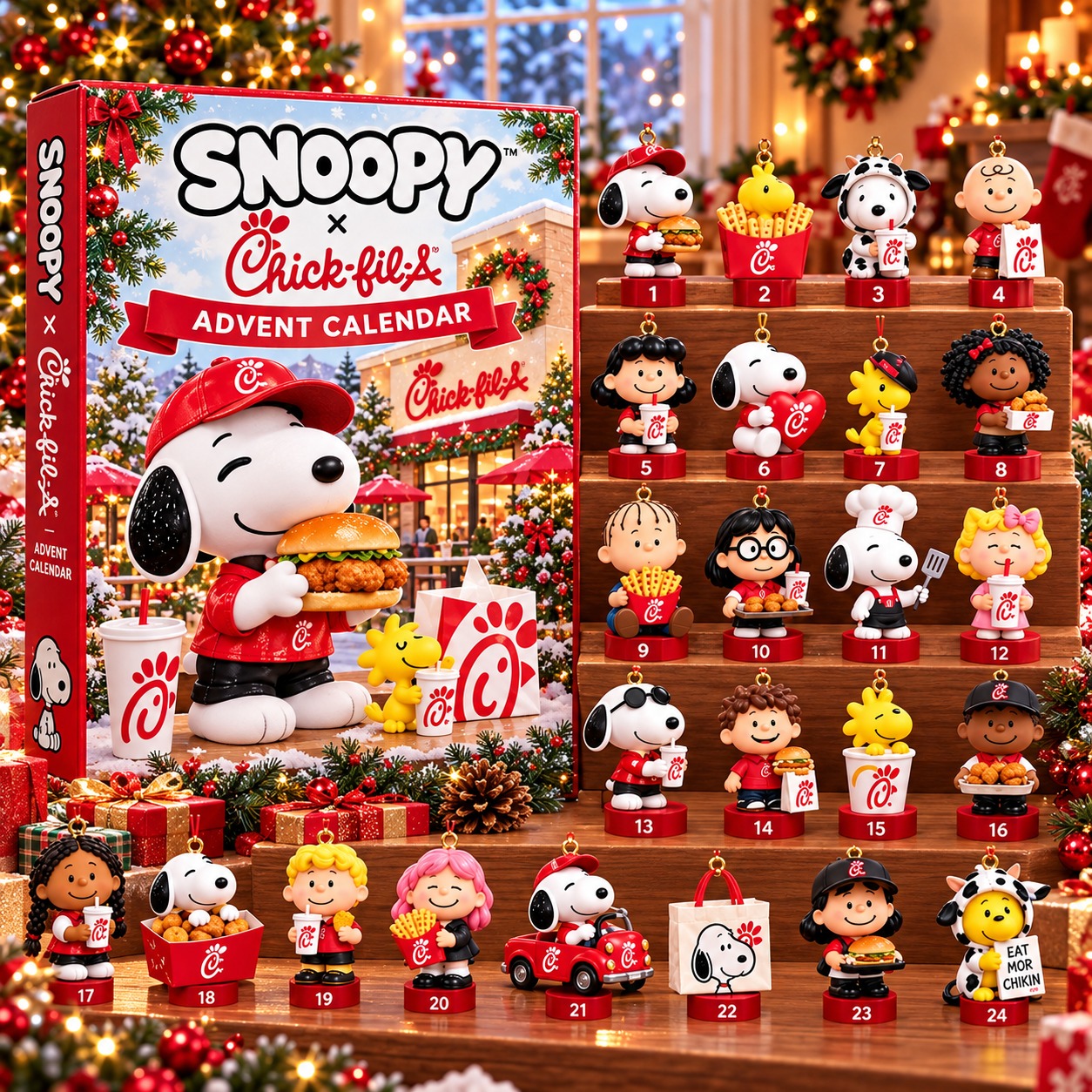 Snoopy x Chick Fil A Advent Calendar 2026 Christmas Countdown Gift For Snoopy Fans - Flickden