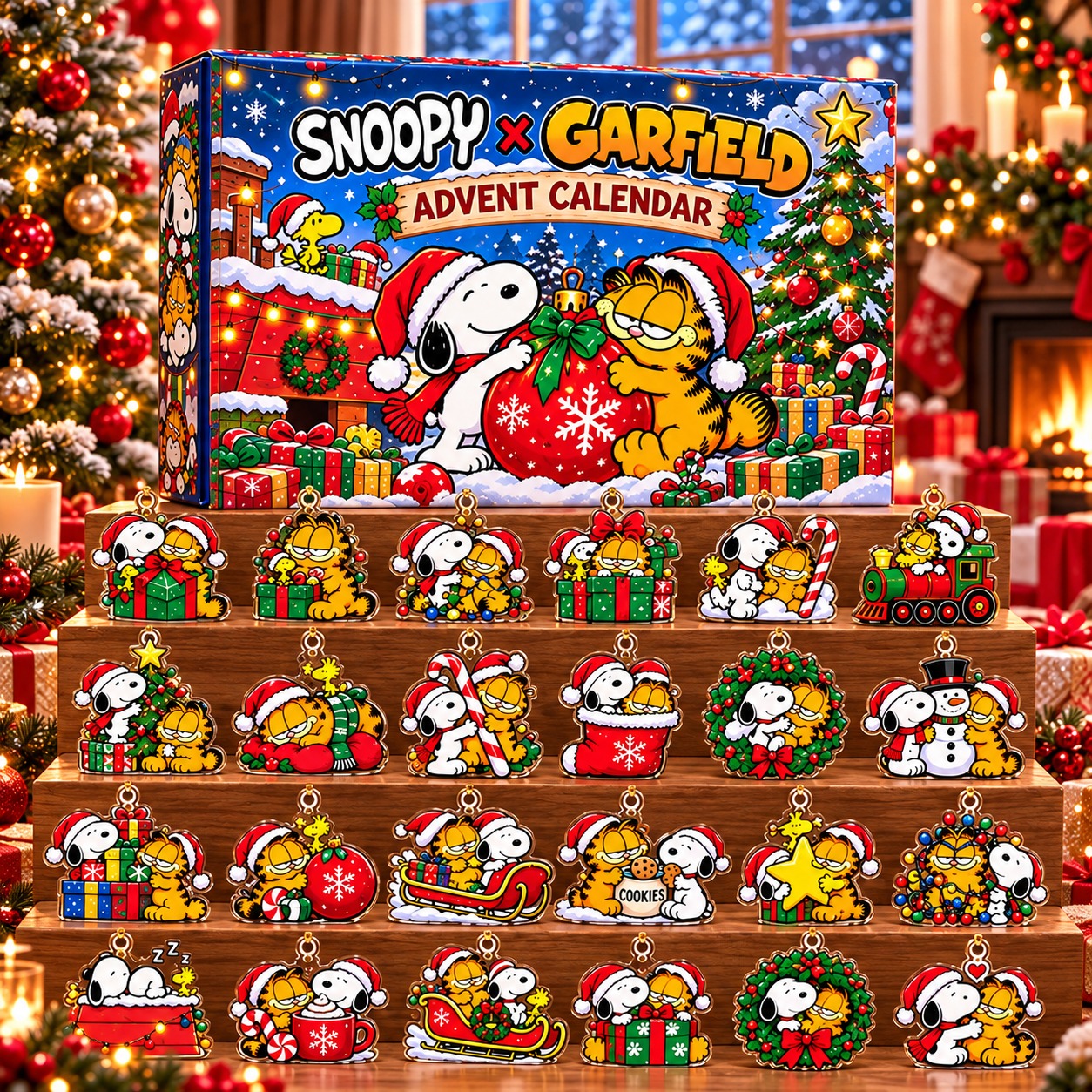 Snoopy x Garfield Christmas 2026 Advent Calendar 24 Day Countdown Gift For Sister - Flickden