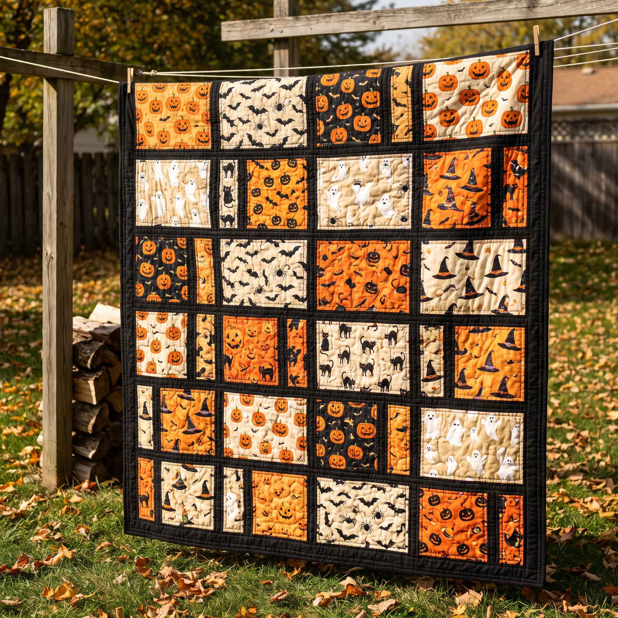 Traditional Patch Quilted Blanket Halloween Home Decor Gift For Brother - Flickden