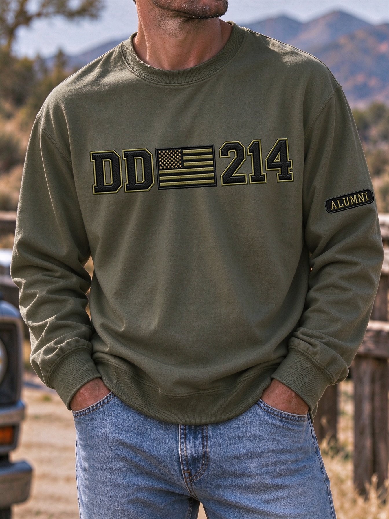Veteran Day Merch DD 214 Alumni Flag Sweatshirt Retro Army Veteran Clothing Gift For Men - Flickden